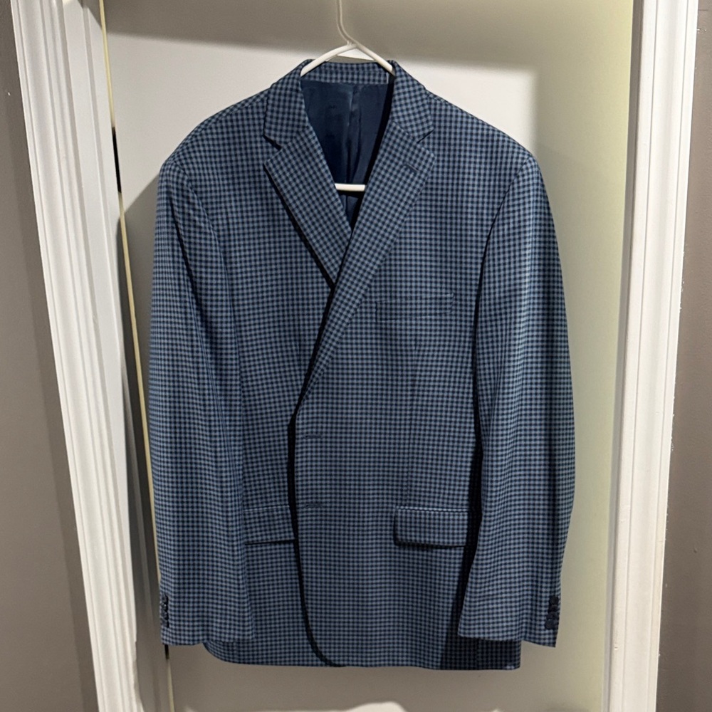 Michael Kors Navy Checkered Blazer
